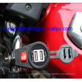 12-24V 2.1A / 1A soquete de carga USB duplo para motocicleta à prova d&#39;água com interruptor para celular MP3 GPS carregador de motocicleta para carro